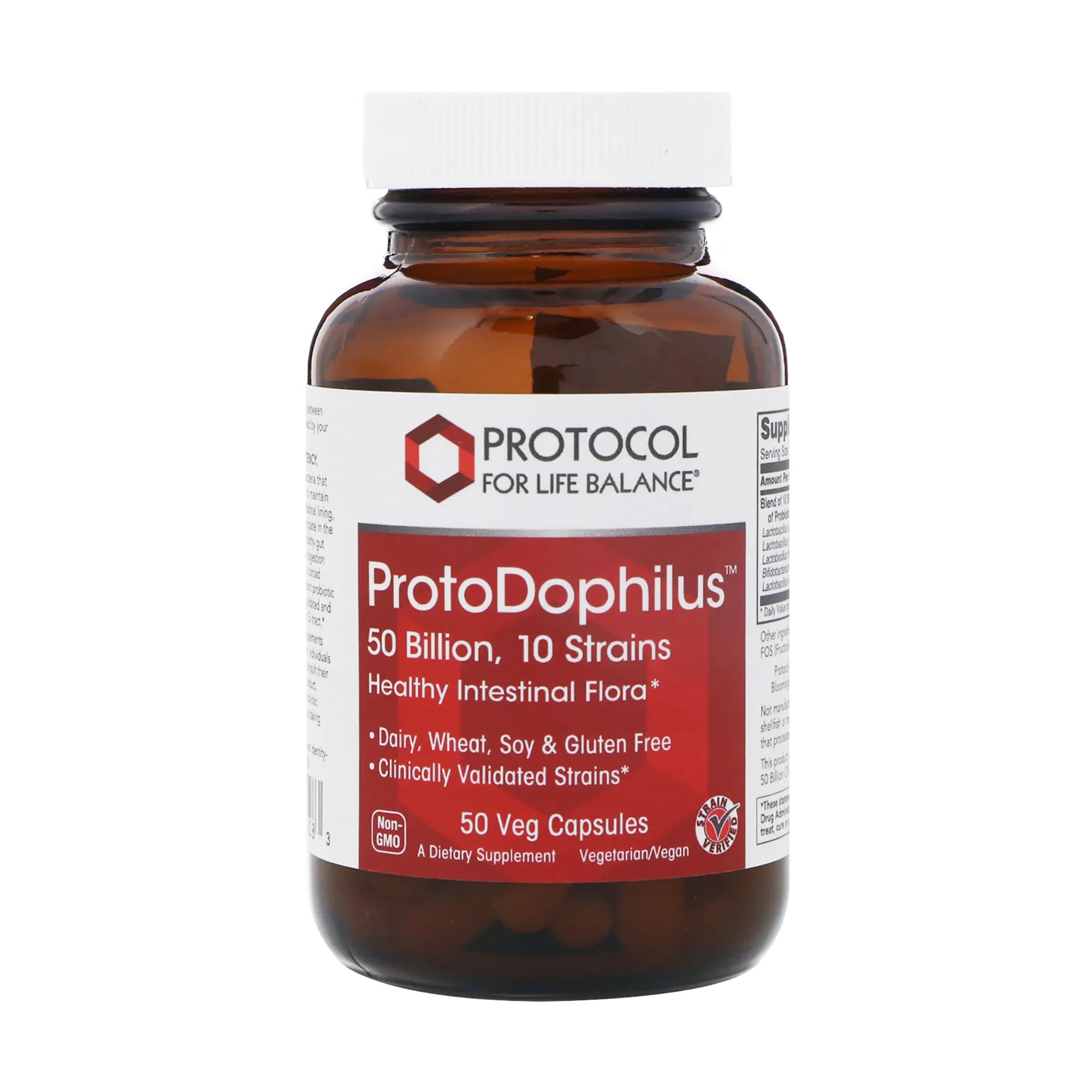 Пробіотик дофілус Protocol For Life Balance ProtoDophilus, 50 млрд, 10 штамів, 50 вегетаріанських капсул